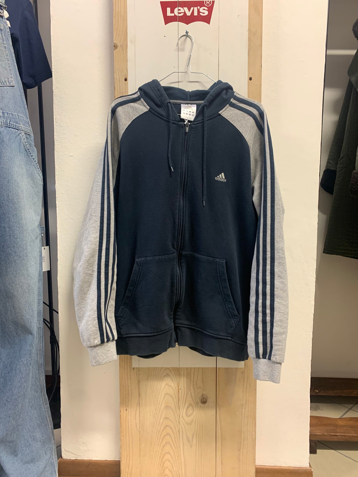 Felpa vintage zip cappuccio Adidas tg L